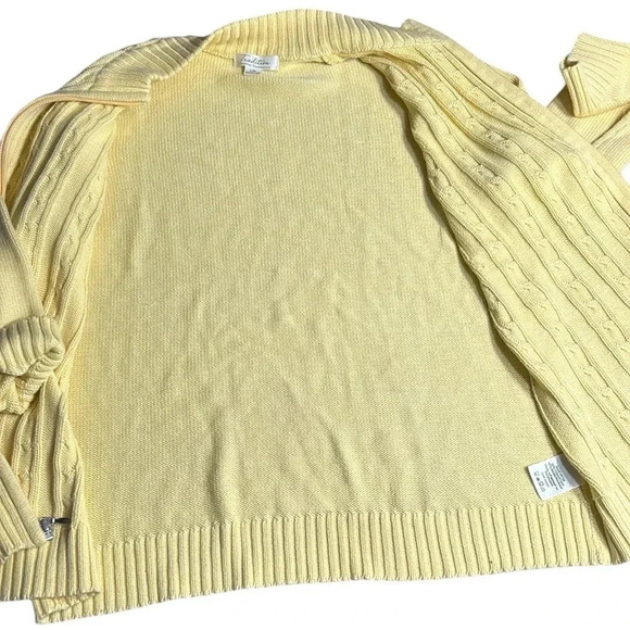 Y2K Traditional Country Collection front zip chunky knit cable knit sweater EC - Picture 8 of 11